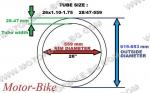 ВЕЛО ГУМА ВЪТРЕШНА 26x1.10-1.75 (28/47-559) AV-40 мм РУБЕНА/МИТАС В КУТИЯ-2